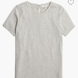 J. Crew Factory Pearl and crystal embellished tee • size small • NWT • CE601
